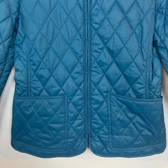 L.L. Bean Signature Quilted Teal Jacket size 6 - Picture 4 of 11